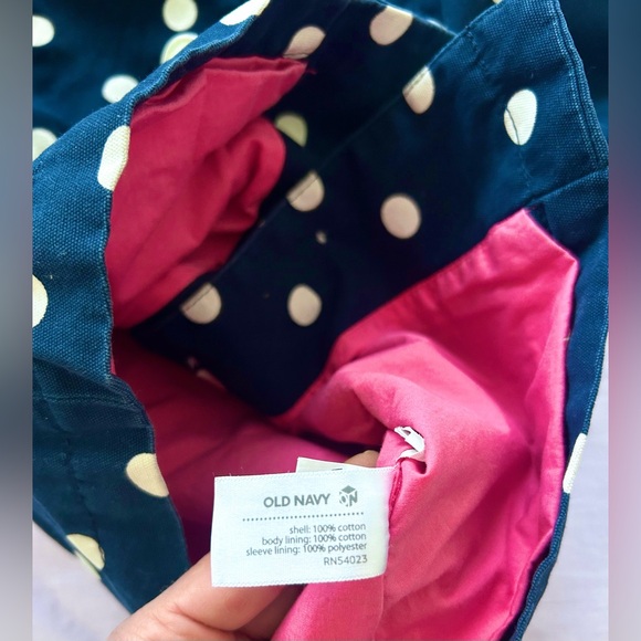 Old Navy Toddler Navy Polka Dot Hooded Cotton Button Front Jacket Pink Lining 4T - Picture 8 of 9